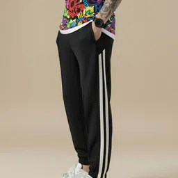 dockstreet Men Striped White Track Pants image 3