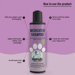 petperk Medicated Antifungal Shampoo for Dogs for Bacterial Infections, Ticks Anti-fungal Fresh Aqua Dog Shampoo image 2