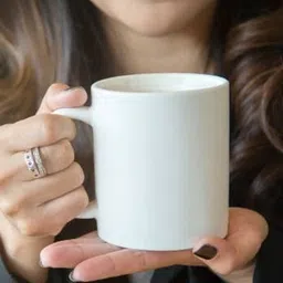 the modern gallery White coffee mug coffee newcafe black logo print Ceramic Coffee Mug image 3