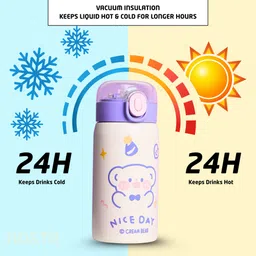 hosta Stainless Steel Vacuum Insulated Leak-Proof Hot & Cold Sipper Kids Water Bottle 350 ml Water Bottle image 4