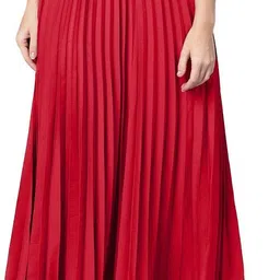 zwerlon Women Solid Flared Red Skirt image 1
