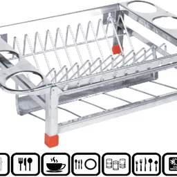 amol Utensil Kitchen Rack Premium Stainless Steel Dish Rack | Utensils Stand | Kitchen Organizer Rack Steel image 5