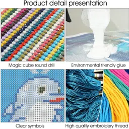 patpat 5D Full Drill Unicorn Diamond Rhinestone Embroidery Pictures Painting Kit image 4