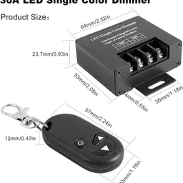 sg flash RF Dimmer DC 12-24v 30A with remote Control, 12v Dimmer Switch Security Circuit and Motion Detector Electronic Hobby Kit image 4