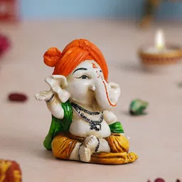 ecraftindia Lord Ganesha White Polyresin Idol image 2