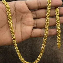 1gm gold plated High Quality Indian Polished chain “20” Inch for men Gold-plated Plated Alloy Chain-image-68