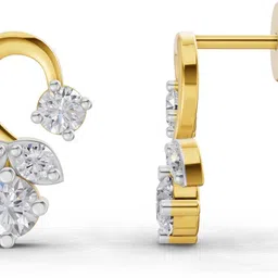 Sparkles Certified Lab Grown Diamond Yellow Gold 14kt Stud Earring image 4