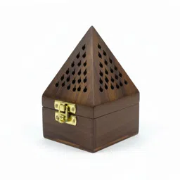 Handcrafted Dhoop Box with Brass Lock Wooden Incense Holder-image-3