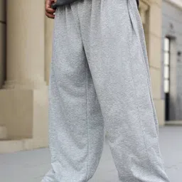 dockstreet Men Solid Grey Track Pants image 4