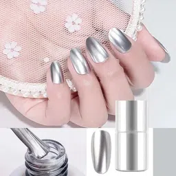 evererin NEW Metallic Nail Polish Magic Mirror Effect metallic Silver image 2