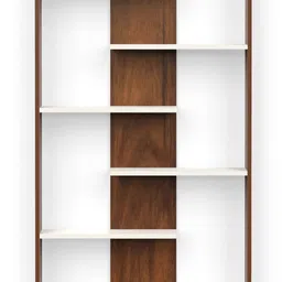 bluewud Maxelle Large Cabinet Book Rack Organizer with Shelves for Home Library Engineered Wood Open Book Shelf image 5