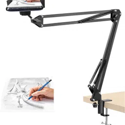 BROLAVIYA Overhead Metal Long Lazy Arm and Bracket for All Mobiles Phone, for Streaming, Overhead Video, Desktop, Bedroom, Office Mobile Holder-picture-31