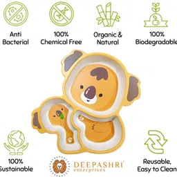 deepashri Bamboo FIbre Brown Koala Baby Feeding kids Dinner Set (Plate, Bowl, Cup, Spoon & Fork) Dinner Set image 5