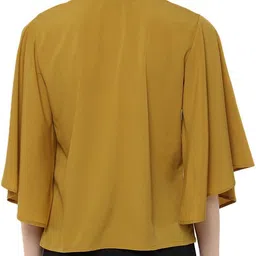 harpa Casual Regular Sleeves Solid Women Yellow Top image 3