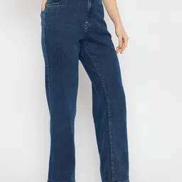 novio Women Loose Fit High Rise Dark Blue Jeans image 4