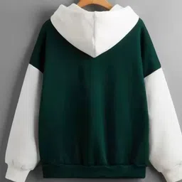 bestic fashion Women Full Sleeve Color Block Hooded Sweatshirt image 2