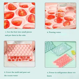offyx 33 ice ball making in single ice making ice ball tray Pink Plastic Ice Ball Tray image 4