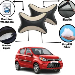 starship enterprises Black, Beige Leather Car Pillow Cushion for Maruti Suzuki-picture-25