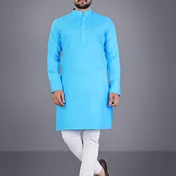 ethnicsutra Men Cotton Blend Kurta Pyjama Set image 1