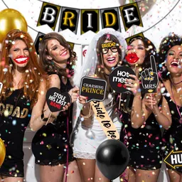 zyozi Bridal Shower Photo Booth Props and Banner - Large and Durable Photo Booth Props and Signs for Bridal Showers, Weddings, Bachelorette Parties (Pack of 25) image 5