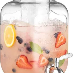 tdmm 5 L Glass Water Mason Jar | Beer | Drink Dispenser | Glass Pitcher with tap Bottled Water Dispenser image 5
