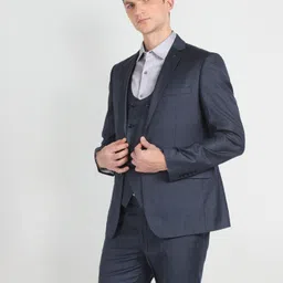 arrow Men Twill Tailored Fit Three Piece Suit Checkered Suit-picture-17