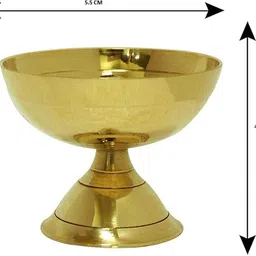 dalvkot Brass Akhand Diya for Pooja and Diwali Decoration Brass (Pack of 2) Table Diya Set image 2