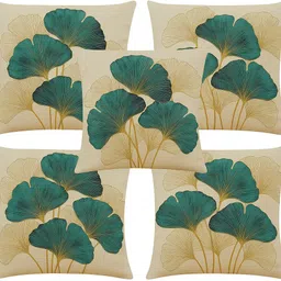 flipkart smartbuy Microfibre Cushion Pack of 5 Floral Royal Leaf-picture-35