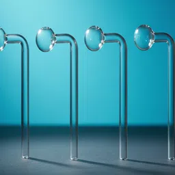 wishingbell natural 6 inch Bend Glass Oil Burner Pipe Transparent (Pack of 4) Borosilicate Glass Inside Fitting Hookah Mouth Tip image 5