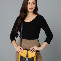 pramadda pure luxury Yellow Women Sling Bag Stylish leather mobile sling bag for women travel side crossbody handbag purse image 5