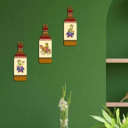 suveharts 3 Pcs Horse Riding Wooden New Bottles Hanging image 1
