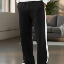 dockstreet Men Solid Black Track Pants image 2