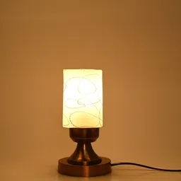 afast Stylish Table Lamp With Decorated Glass Shade, Round, LED Compatible,(Pack Of 4) Table Lamp image 5