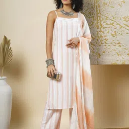 Women Cotton Blend Kurta Pant Dupatta Set-image-62