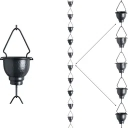 the ascent memorial Aluminium Rain Chain With Grey Powder Coating Aluminium Windchime-picture-42