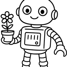 nesta toys DIY Coloring Cotton Pouch– Robots and Future Tech image 3