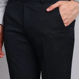 arrow Men Tapered Dark Blue Polyester Trousers image 5