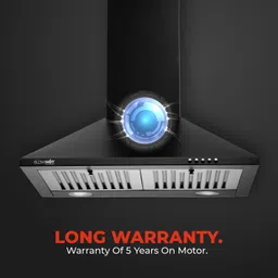 blowhot Iris S BPC Chimney, Baffle Filter, Push Control, Led Lights, Modular Kitchen Auto Clean Wall Mounted Black 800 CMH Chimney image 4