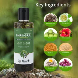 glowriti Bhringraj Hair Oil With Bhringraj Roots (200 ml) Hair Oil image 3