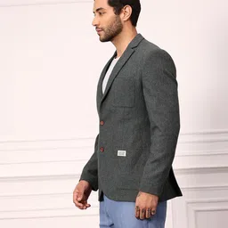 mr bowerbird Men Self Design Single Breasted Formal Blazer image 5