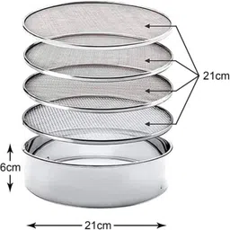 nestio 4 in 1 Stainless Steel Interchangeable Sieve Set of 5 Flour Strainer Sieve image 3