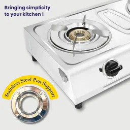 everdure Duro Plus | Cast Iron Burners | Stainless Steel Pan Supports | Stainless Steel Manual Gas Stove image 2