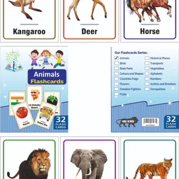 ashmi Animals 32 Pcs Laminated Flash Cards for Kids Toddlers Early Learning-picture-12