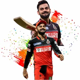 sr enterprises 58 cm Virat kohli RCB wall sticker(64x58) Self Adhesive Sticker-picture-25