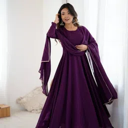 vastraveda Printed Georgette Stitched Anarkali Gown-picture-28