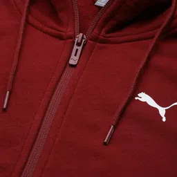 Puma Women Intense Red Solid Hooded Dry CELL Technology Regular Fit Sporty Jacket image 3