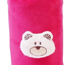 da anushi Soft Plush Stretchable Baby Feeding Bottle Cover Easy to Hold Strap With Cute Animated Cartoon|Suitable for 130-250 Ml Feeding Bottle(Dark Pink-Dark Blue) image 2