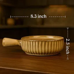 simply soho Ceramic Serving Bowl Ceramic Snack Bowl with Handle image 2