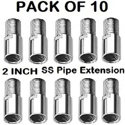 reioent PACK OF 10 Stainless Steel Extension Nipple 2 Inch Faucet Mount-picture-26