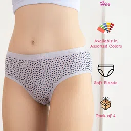 lux cozi Pack of 4 Women Hipster Multicolor Panty image 3
